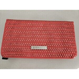 BCBGeneration Pink Studded Canvas Foldover Clutch